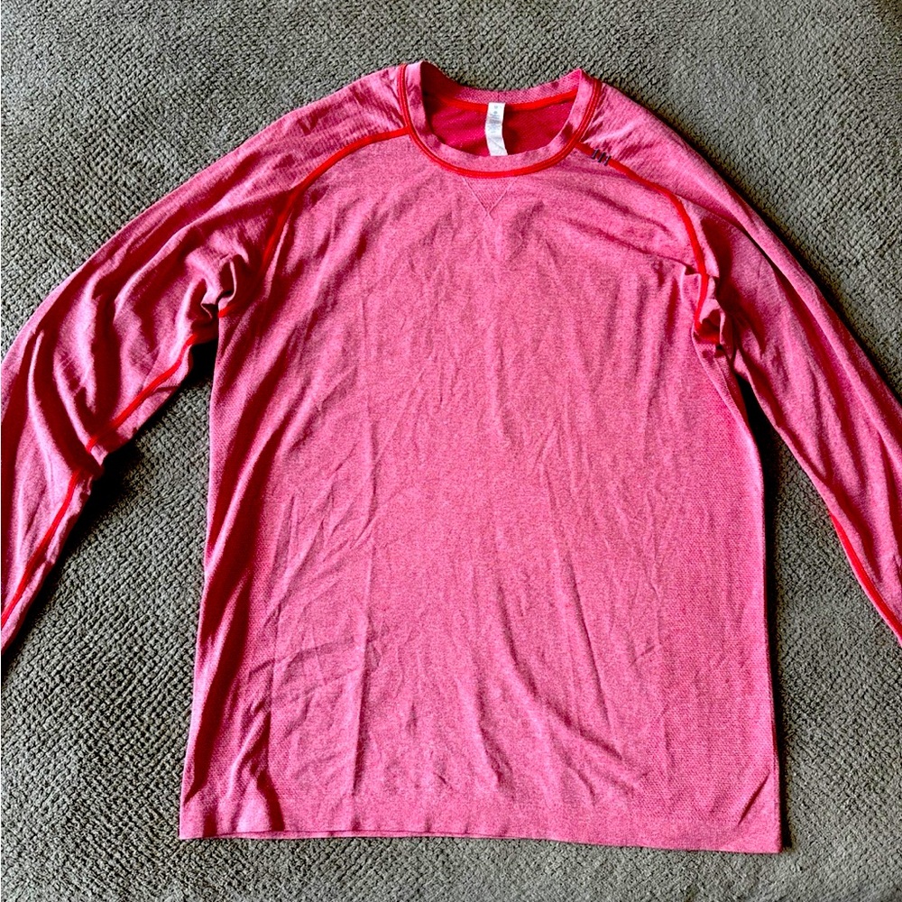 Lululemon Salmon Color Long Sleeve Workout Shirt